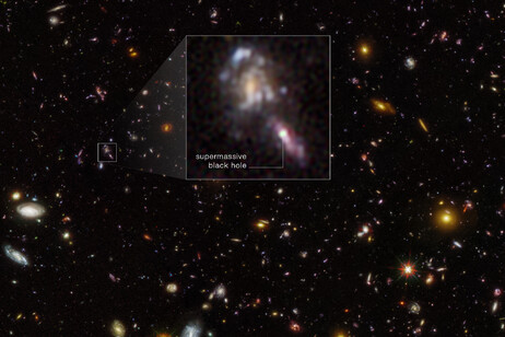 Osservazioni ripetute a distanza di anni hanno permesso di individuare altri buchi neri in remote galassie poco dopo il Big Bang (fonte: NASA, ESA, M. Hayes Stockholm University, J. DePasquale STScI)