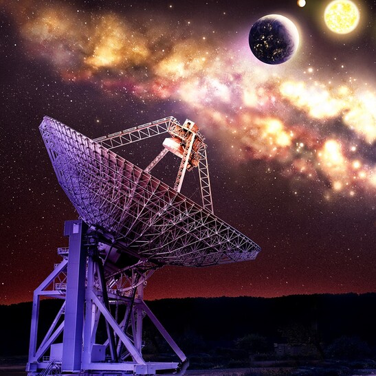 Immagine artistica del Sardinia Radio Telescope (fonte: Inaf)