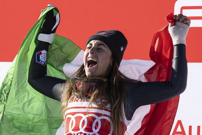 Firm Of Sofia Goggia Wins The Second Downhill Of The World Cup In St