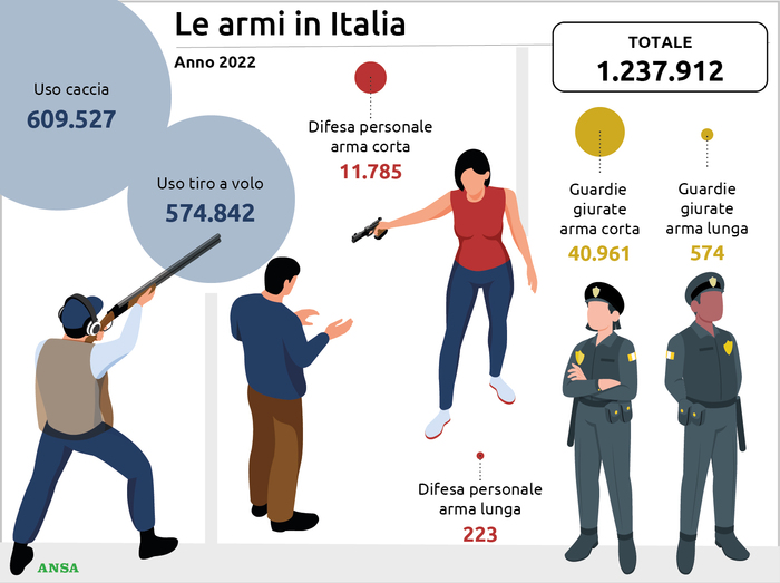 L'Italia armata, oltre un milione ha la licenza - Notizie 