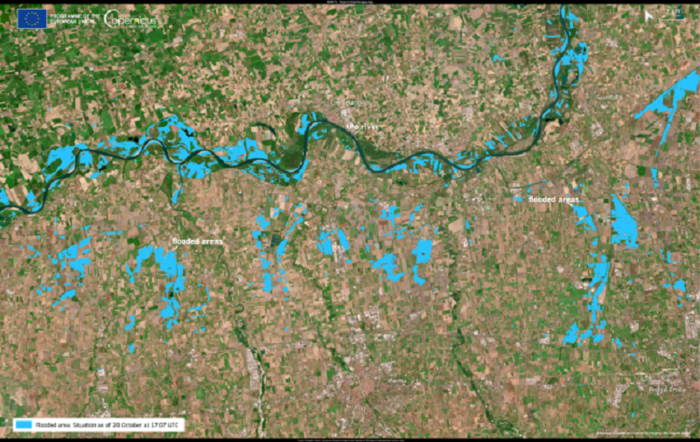 L'alluvione in Emilia-Romagna nelle immagini dei satelliti