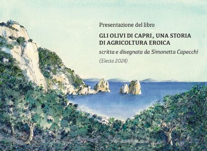 Parole e acquerelli, il libro di Capecchi sugli olivi di Capri