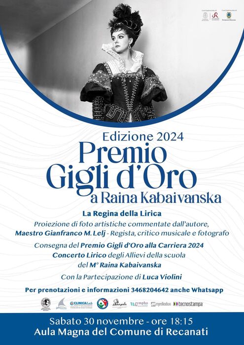 Rajna Kabaiwanska a Recanati per il premio 'Gigli d'Oro'