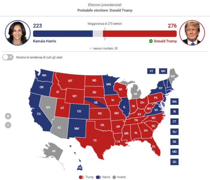 La mappa Usa si tinge di rosso, tutti i numeri – News – Ansa.it