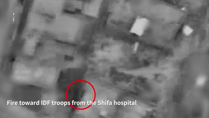 Israele mostra un video con gli spari dei terroristi dall'ospedale Shifa