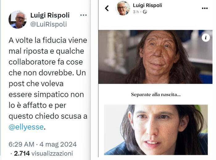 Post choc su Schlein, prima la gaffe poi le scuse: "fiducia mal riposta"