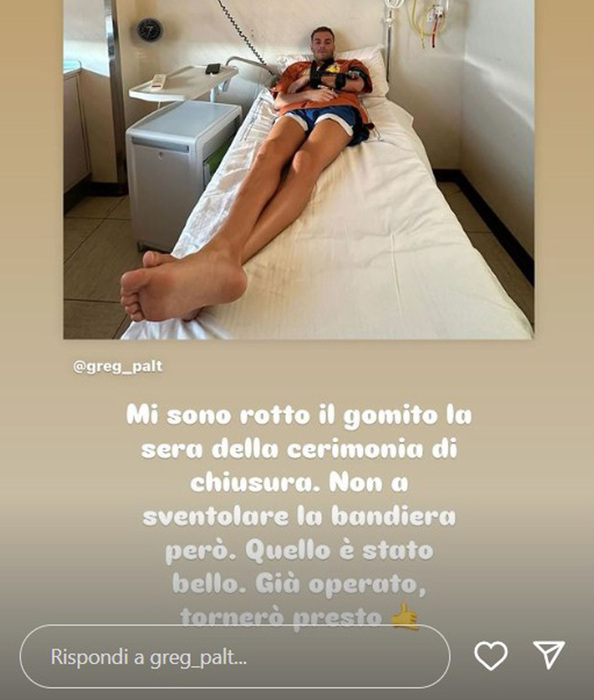 Paltrinieri says fractured elbow but back soon