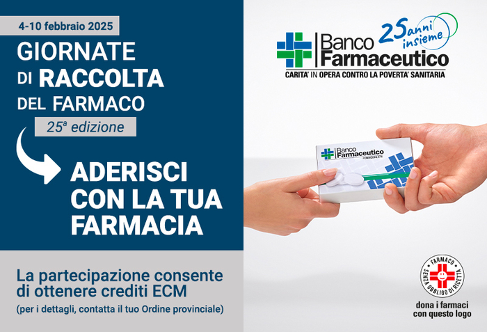 Dal 4 febbraio al via la raccolta dei farmaci da banco per le persone in difficoltà