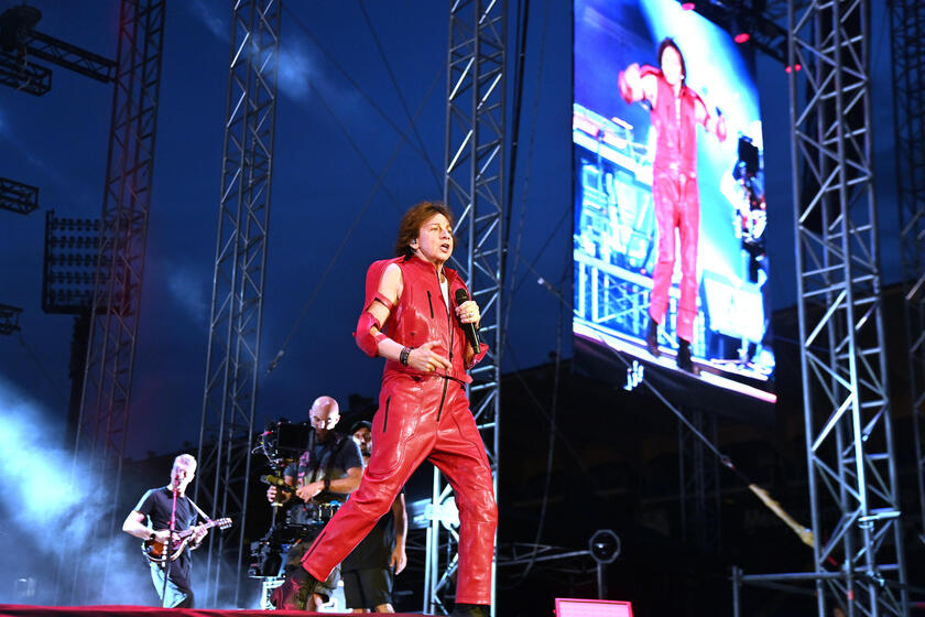 Italian singer Gianni Nannini in concert in Florence