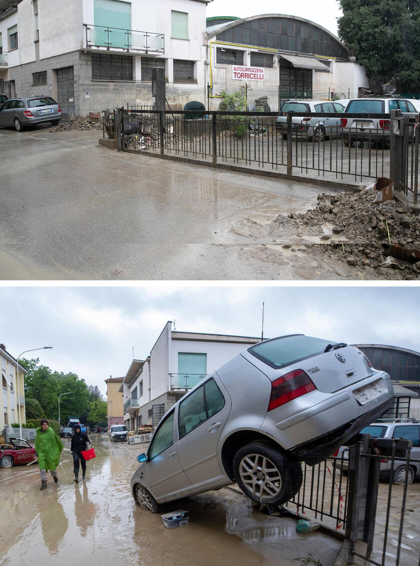 Campi agricoli di frutta al ridosso del fiume Santerno completamente devastati dall 'alluvione di un mese fa, Sant 'Agata Sul Santerno (Ravenna) - RIPRODUZIONE RISERVATA