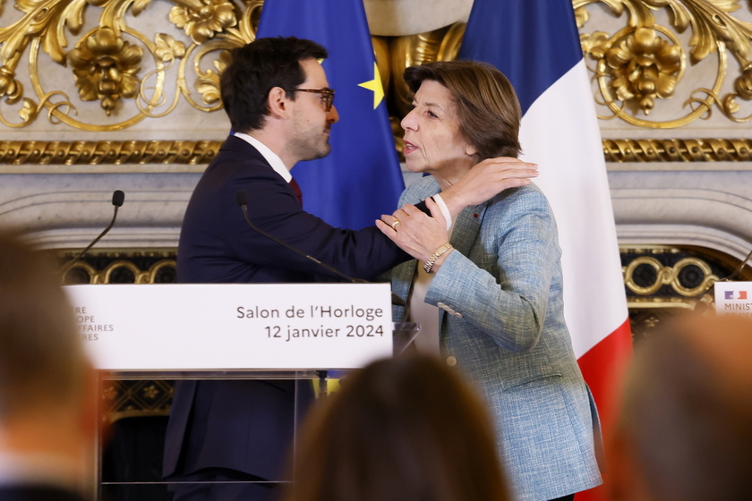 New French Foreign Minister Stephane Sejourne attends handover ceremony in Ministry - RIPRODUZIONE RISERVATA