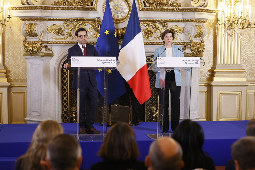 New French Foreign Minister Stephane Sejourne attends handover ceremony in Ministry - RIPRODUZIONE RISERVATA