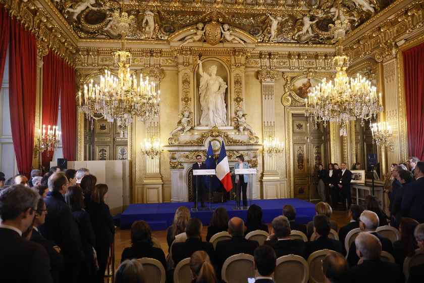 New French Foreign Minister Stephane Sejourne attends handover ceremony in Ministry - RIPRODUZIONE RISERVATA