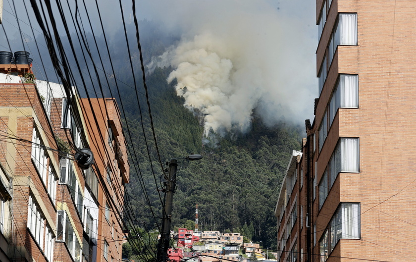 A fire in the eastern hills of Bogota - RIPRODUZIONE RISERVATA