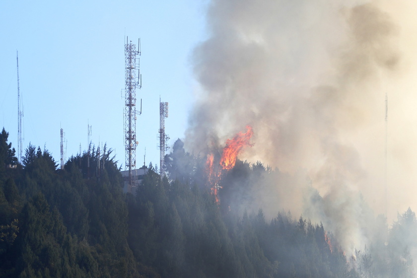 A fire in the eastern hills of Bogota - RIPRODUZIONE RISERVATA