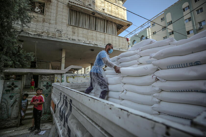 United Nation Relief and Works Agency (UNRWA) food distribution - RIPRODUZIONE RISERVATA