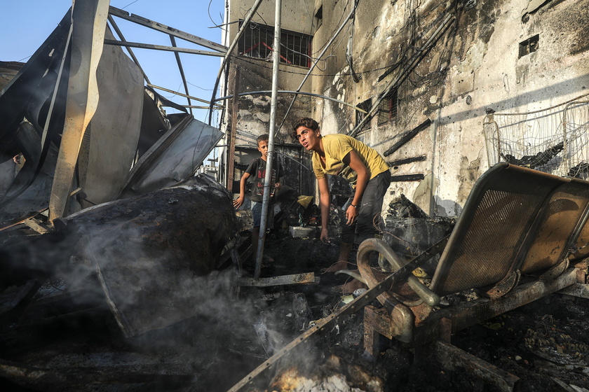 Damage after Israeli airstrike hits al-Aqsa Hospital in central Gaza 