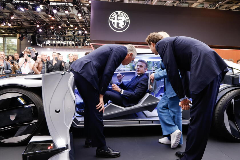 French President Macron visits Paris Motor Show 2024