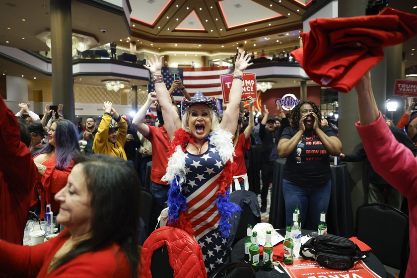 People wait for results of US 2024 presidential elections in Nevada