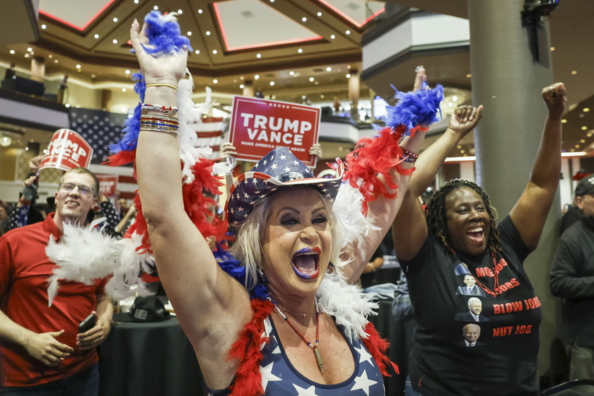 People wait for results of US 2024 presidential elections in Nevada