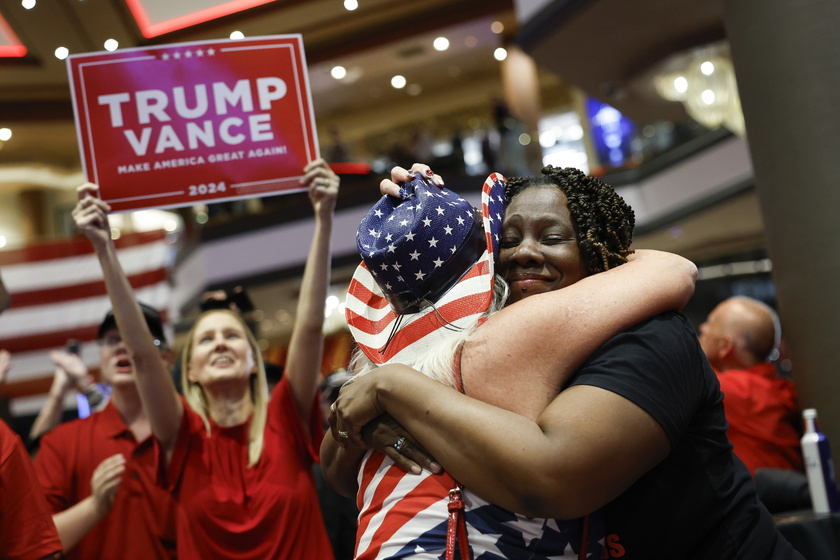 People wait for results of US 2024 presidential elections in Nevada