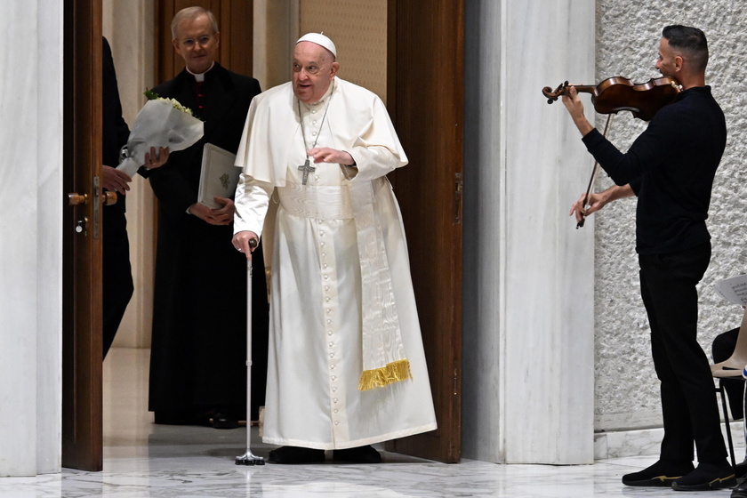 Pope Francis leads Wednesday's general audience in Vatican City