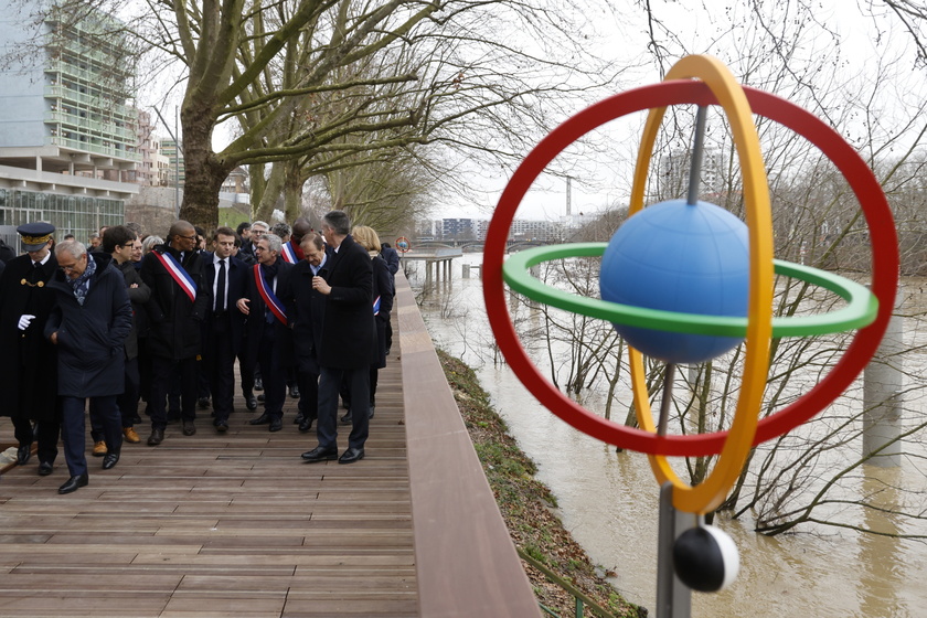 French President Macron inaugurates the Paris 2024 Olympic village in Saint-Denis - RIPRODUZIONE RISERVATA