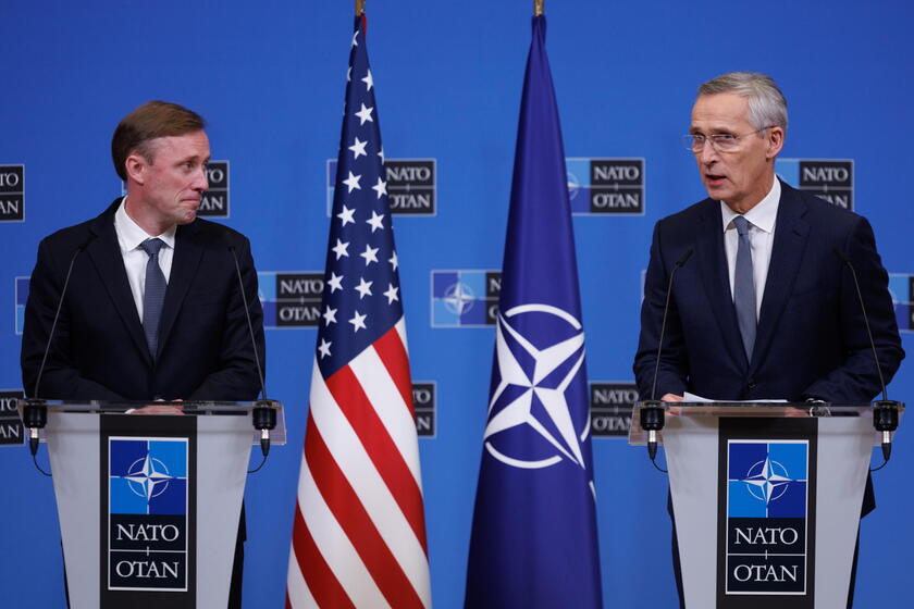 NATO Secretary General and US National Security Advisor presser in Brussels © ANSA/EPA