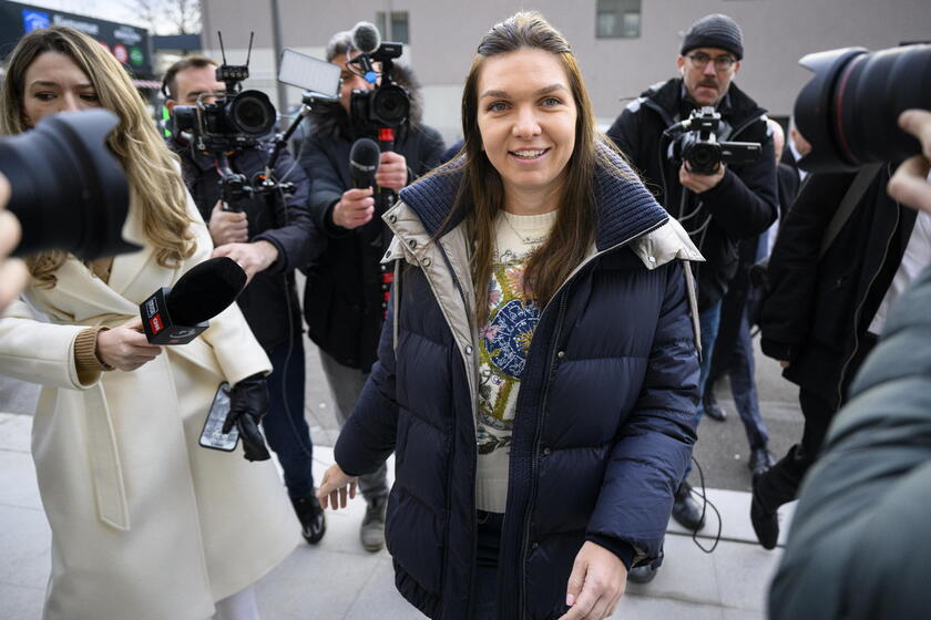 Former WTA number 1 tennis player Simona Halep arrives for arbitration hearing