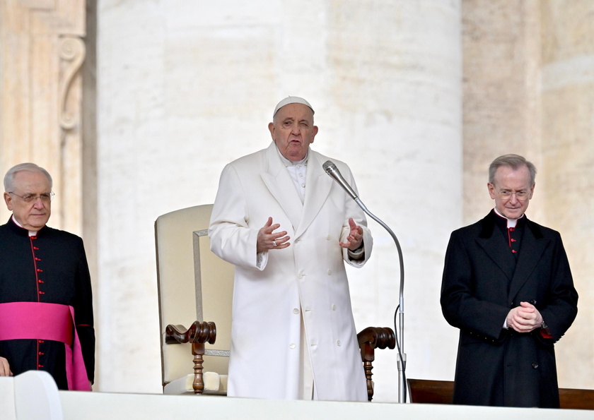 Pope Francis leads his general audience at Saint Peter 's Square - RIPRODUZIONE RISERVATA