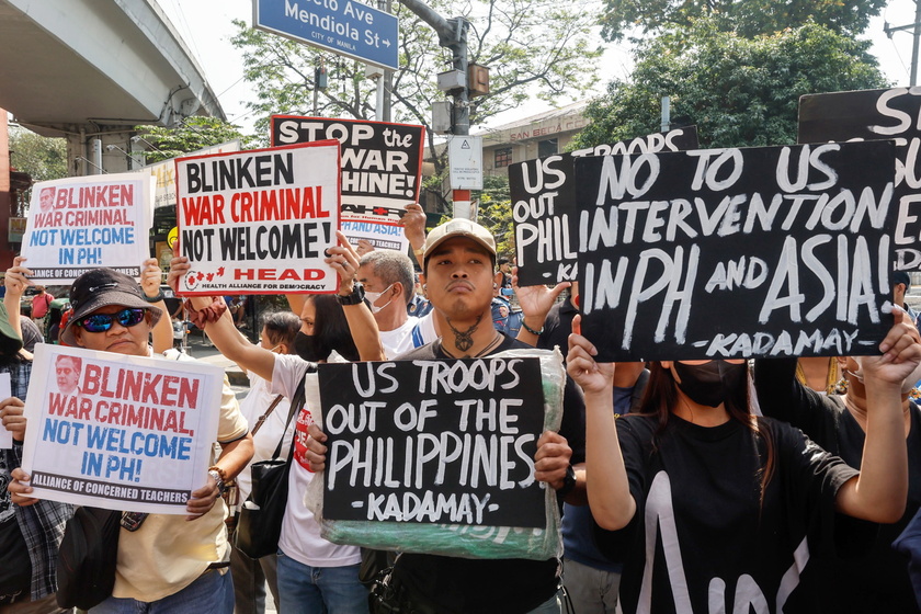 Protest against visit of US Secretary of State Blinken in Manila - RIPRODUZIONE RISERVATA