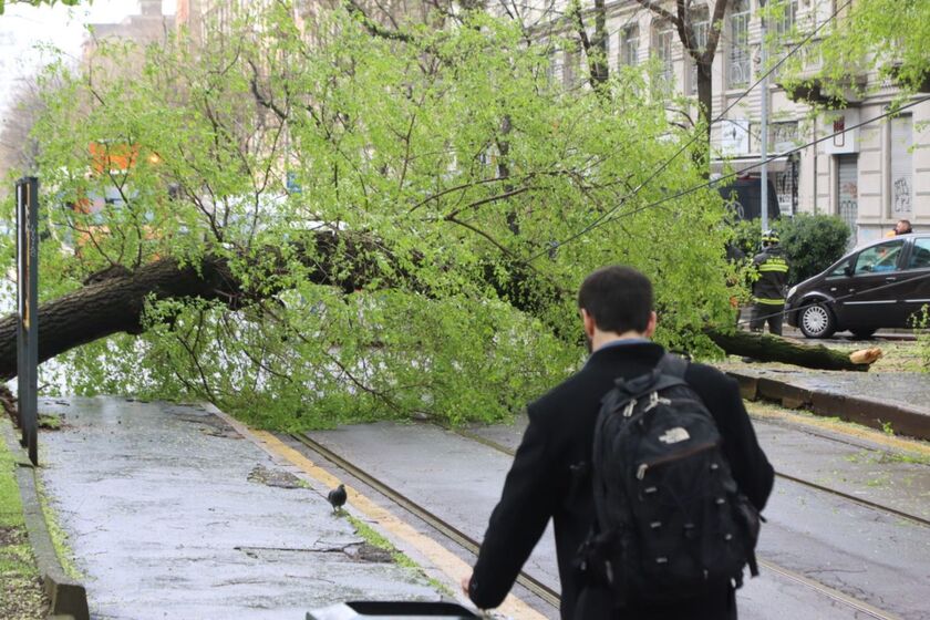 Maltempo, cala il vento ma continua a piovere a Milano - RIPRODUZIONE RISERVATA