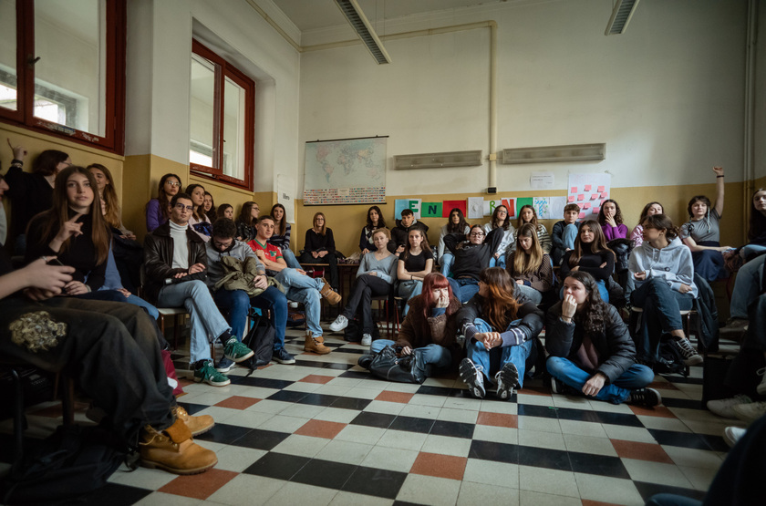 Occupazione del Liceo Parini di Milano - RIPRODUZIONE RISERVATA