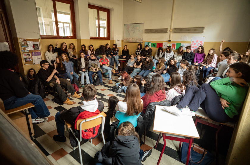 Occupazione del Liceo Parini di Milano - RIPRODUZIONE RISERVATA