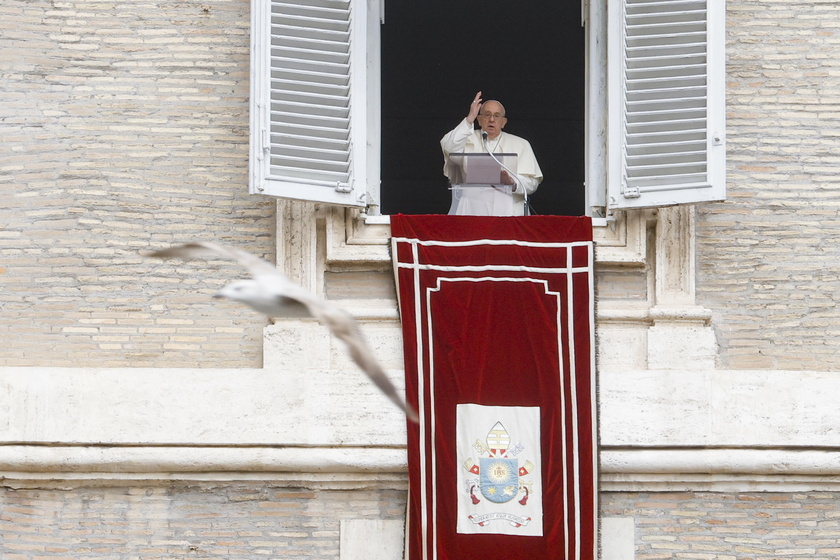 Pope Francis leads the Regina Coeli prayer in Vatican City - RIPRODUZIONE RISERVATA