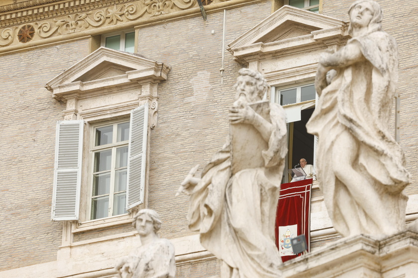 Pope Francis leads the Regina Coeli prayer in Vatican City - RIPRODUZIONE RISERVATA