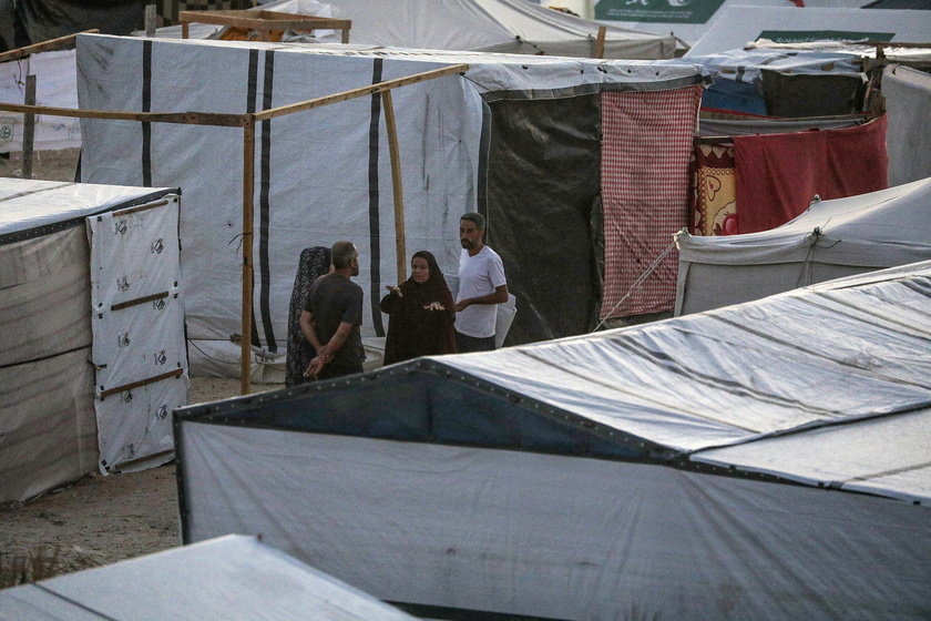 Displaced Palestinians settle in new Khan Yunis camp after evacuating Rafah