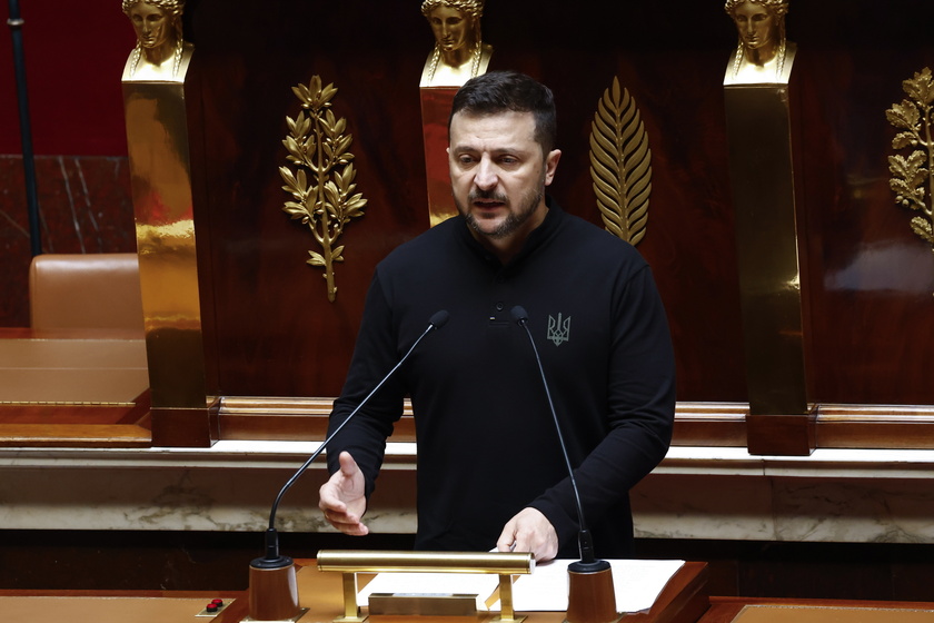 Ukrainian President Zelensky addresses the French National Assembly