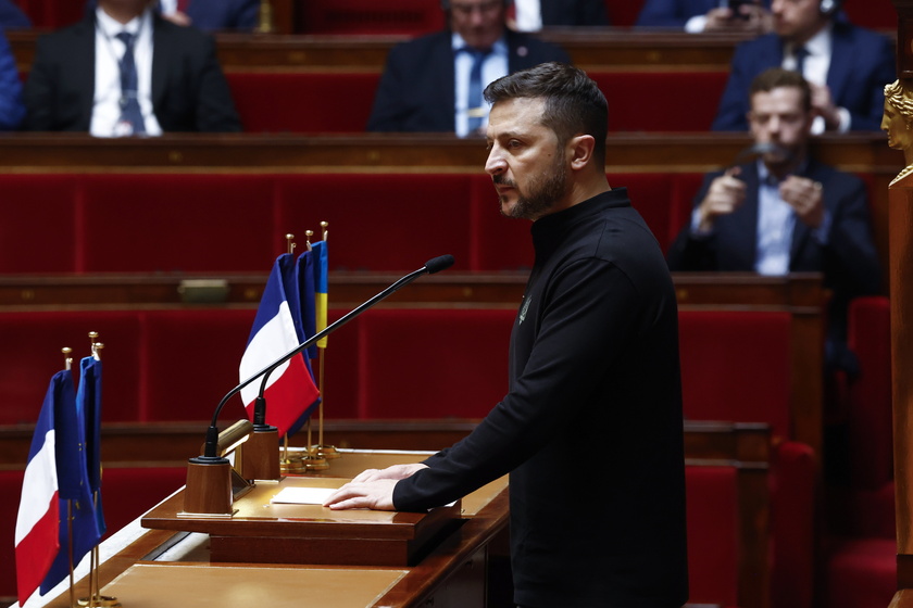 Ukrainian President Zelensky addresses the French National Assembly