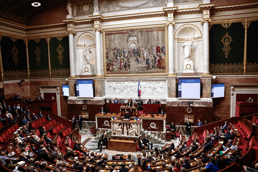 Ukrainian President Zelensky addresses the French National Assembly