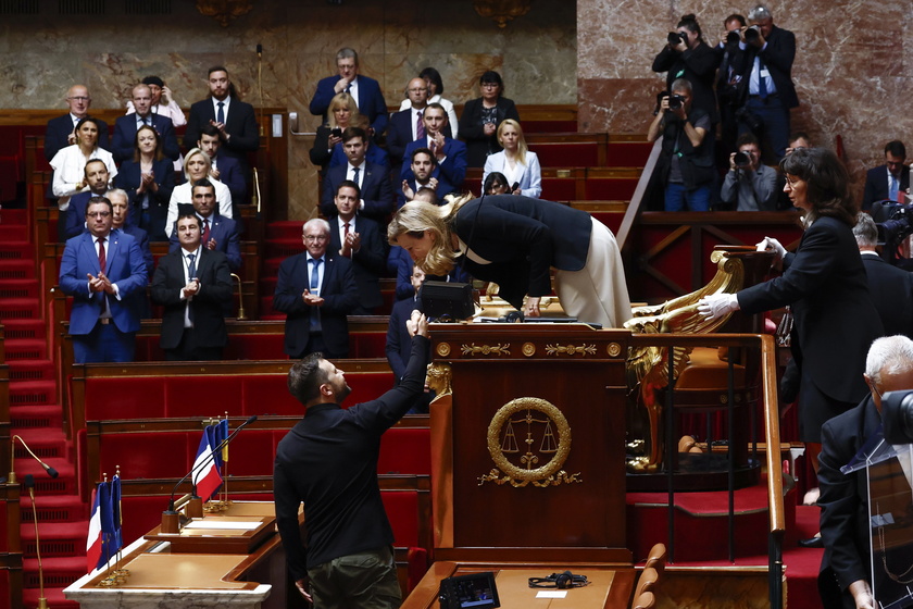 Ukrainian President Zelensky addresses the French National Assembly