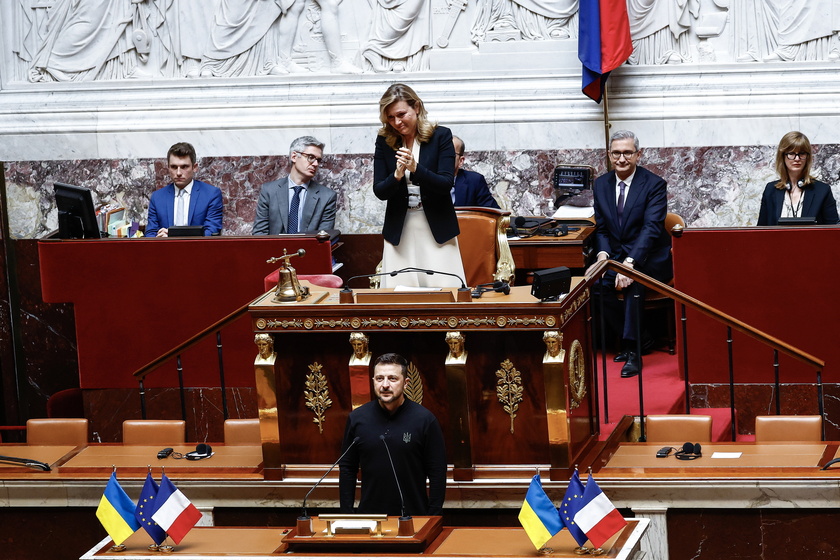 Ukrainian President Zelensky addresses the French National Assembly