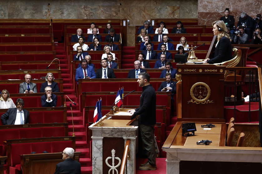 Ukrainian President Zelensky addresses the French National Assembly