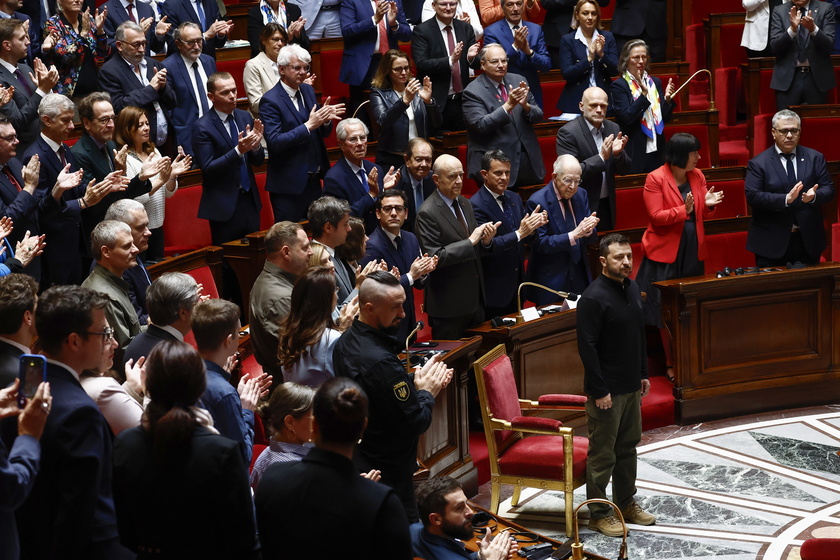 Ukrainian President Zelensky addresses the French National Assembly