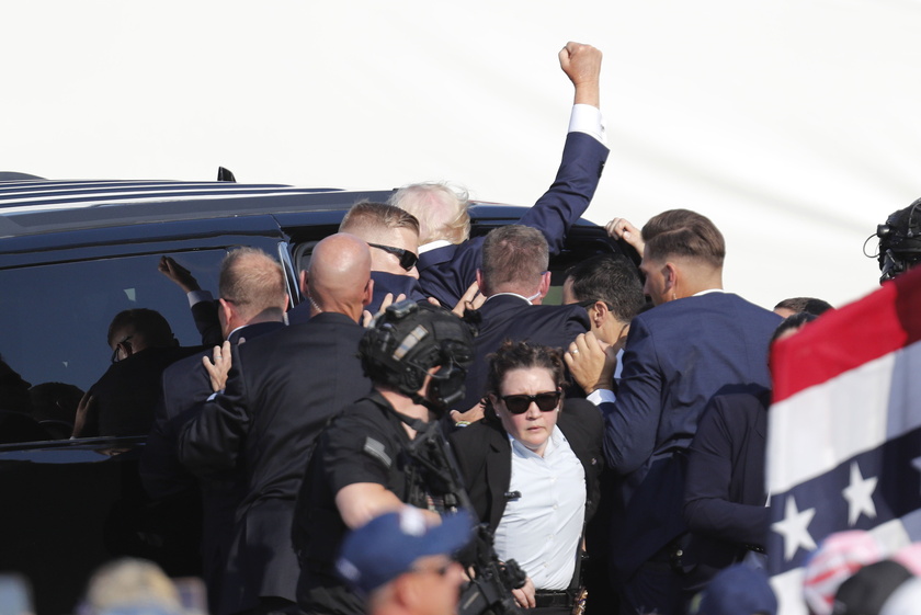 Former US President Donald Trump rushed off stage after incident at campaign rally