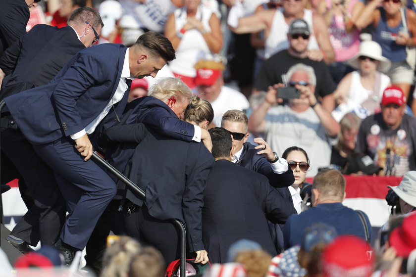 Former US President Donald Trump rushed off stage after incident at campaign rally