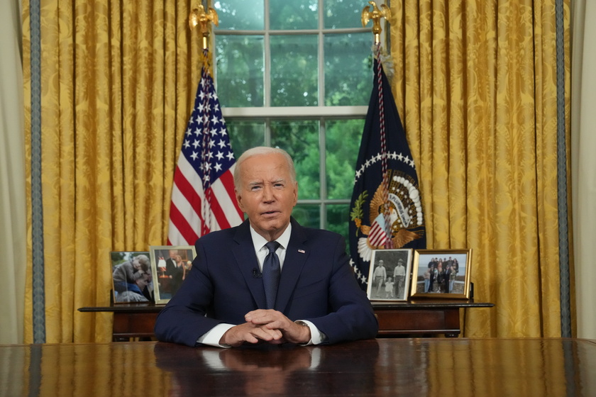 US President Joe Biden delivers an address to the nation from the Oval Office