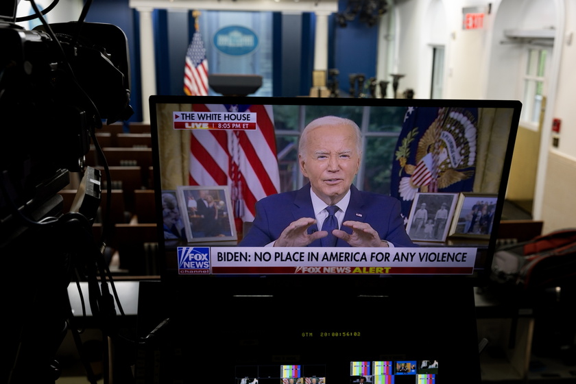 US President Joe Biden delivers an address to the nation from the Oval Office