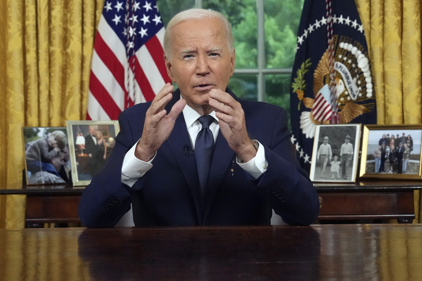 US President Joe Biden delivers an address to the nation from the Oval Office