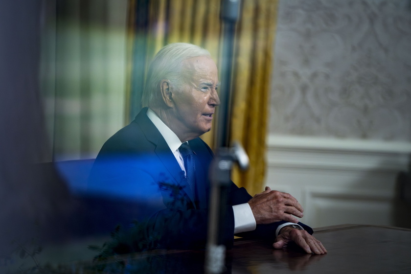 US President Joe Biden delivers an address to the nation from the Oval Office